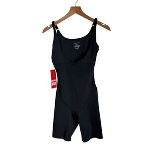 Strm Line Shape Wear Your Own Bra Bodysuit Open Bust Black Womens Medium New